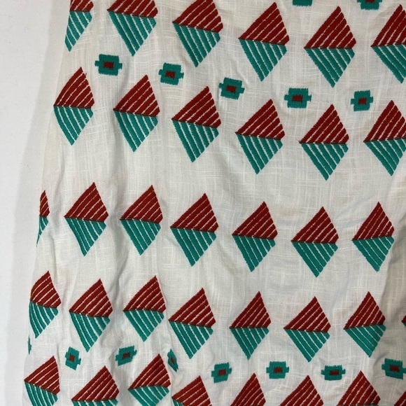 NWT THML Brea Embroidered Mini Skirt Stitch Fix Teal Green Linen Blend Size L - Picture 4 of 9